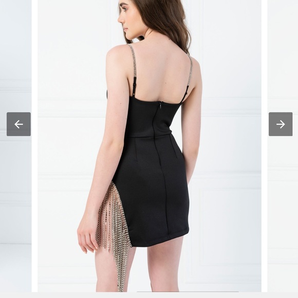 NWT KIKI RIKI Rhinestone /silver beaded fringe dress - Picture 4 of 8